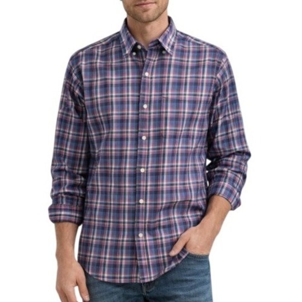 Peter Millar Crown Sport Shirt‎ Mens L Multicolor Plaid Button Up Preppy Casual